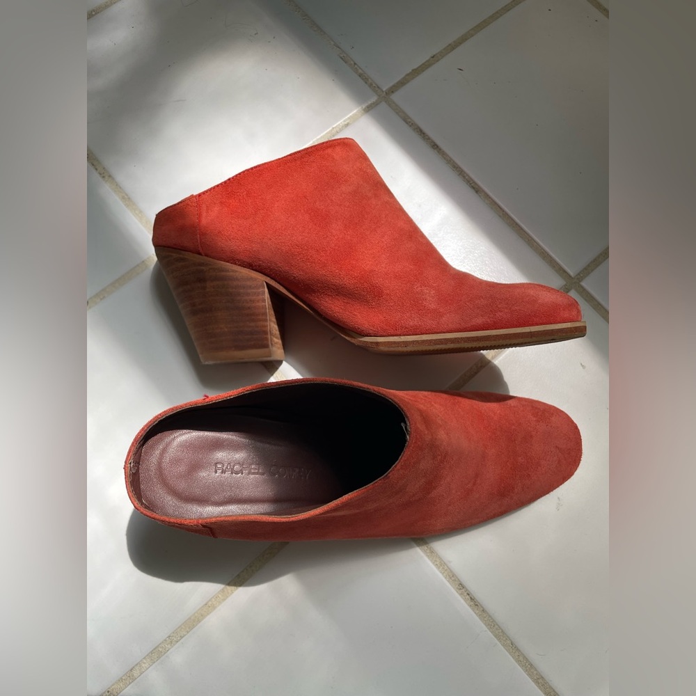 Rachel Comey Mars Suede Heeled Mules / Poppy Orange / 9.5